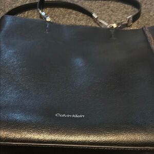 Calvin Klein Sleek Black Leather Tote